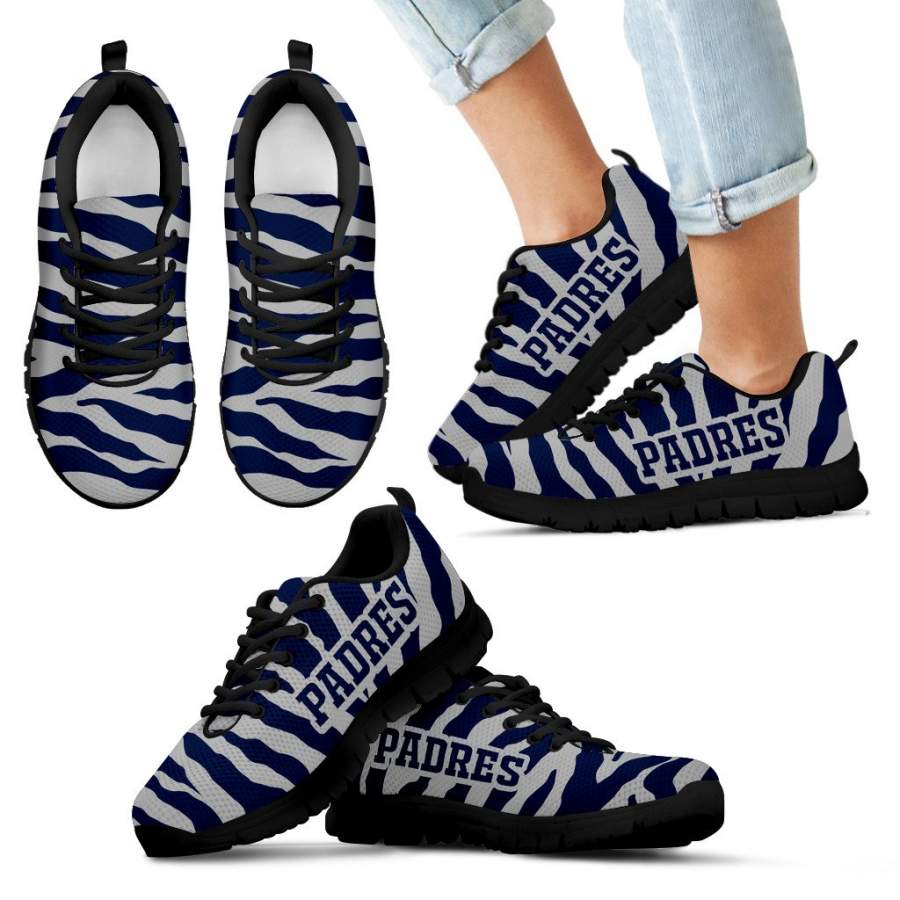 Tiger Skin Stripes Pattern Print San Diego Padres Sneakers