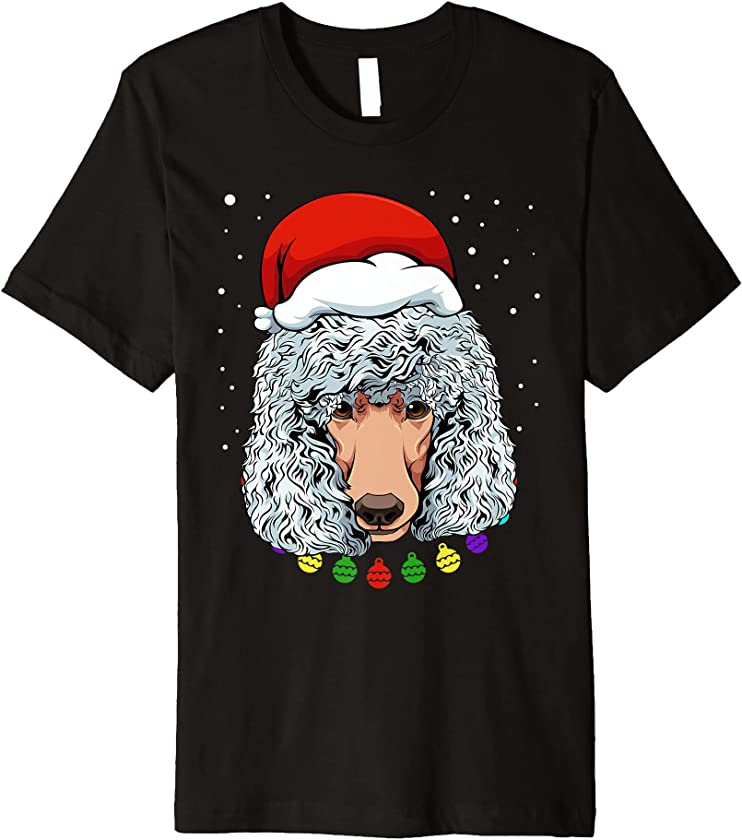 Poodle Santa Hat Christmas Pajama Cute Dog Puppy X-Mas Premium T-Shirt