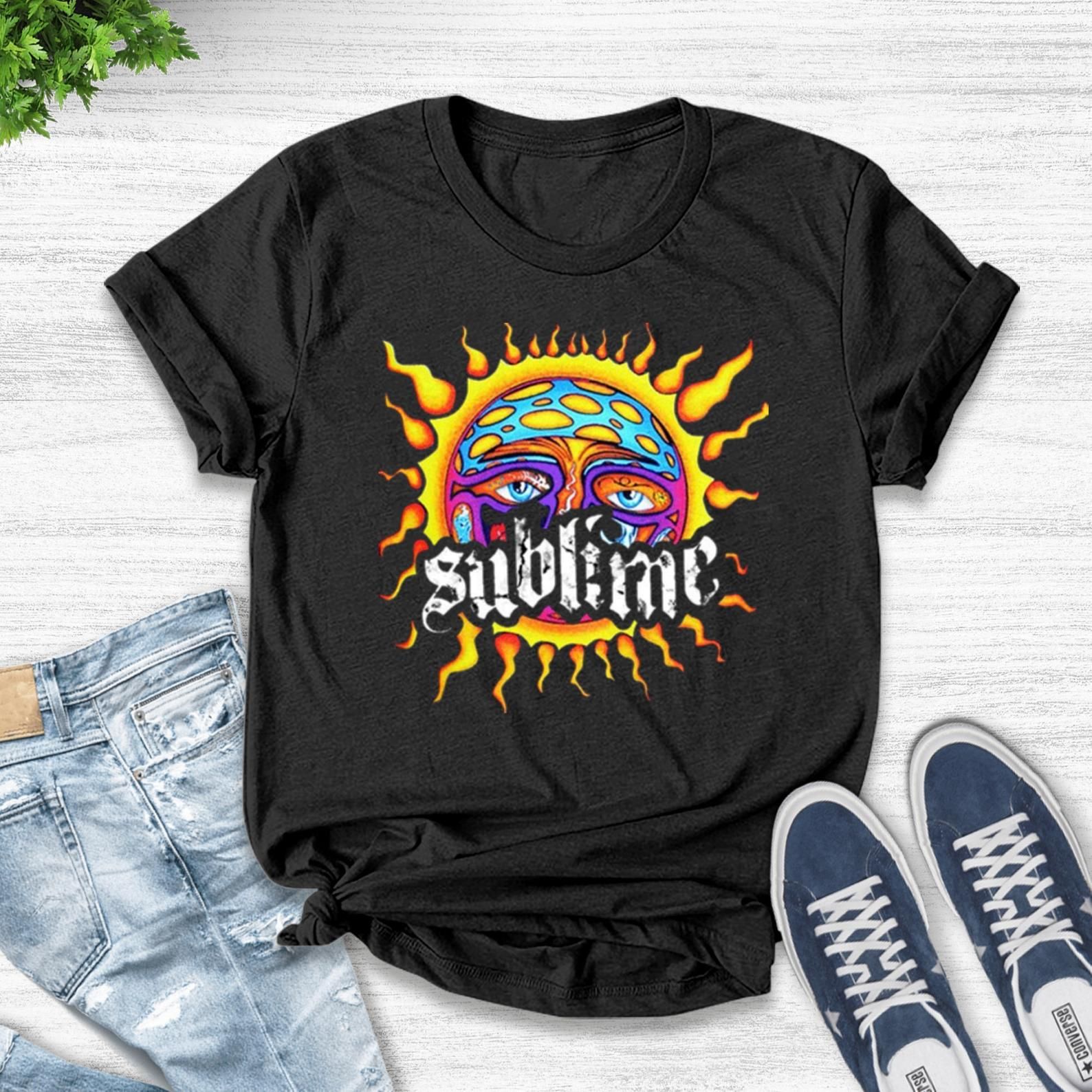 Sublime Band Tee Rock And Roll Sublime Vintage Band Shirt Bleached T-Shirt Graphic Tee 90S Rock Shirt Leopard Shirt G-11032113