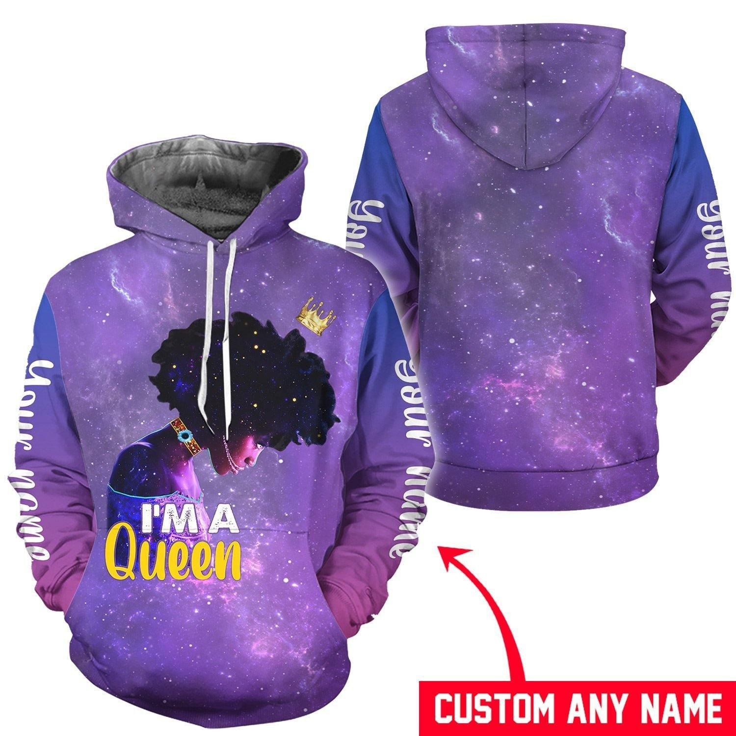 Personalized I Am A Black Queen Allover Print Hoodie For Men And Women