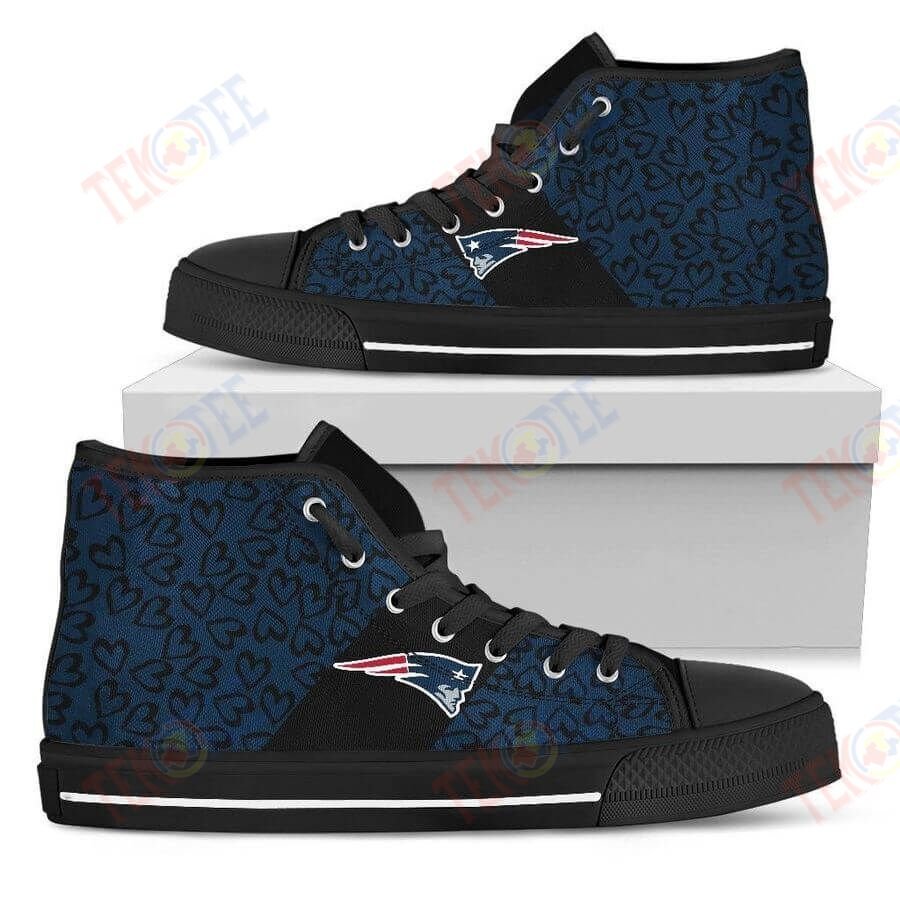 Mens Womens Perfect Cross Color Absolutely Nice New England Patriots High Top Shoes TMT237