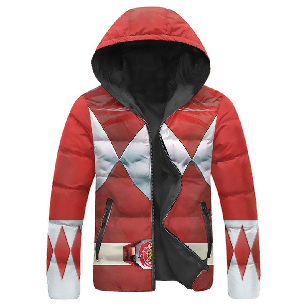 Casespring 3D Mighty Morphin Red Power Rangers Custom Down Jacket