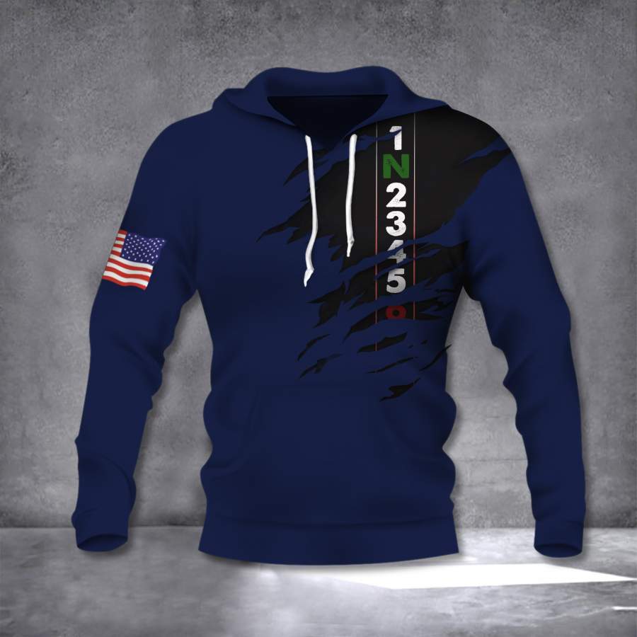 1N23456 Motorcycle And American Flag Logo 3D Hoodie Gifts For Motorcycle Riders Patriotic Gift