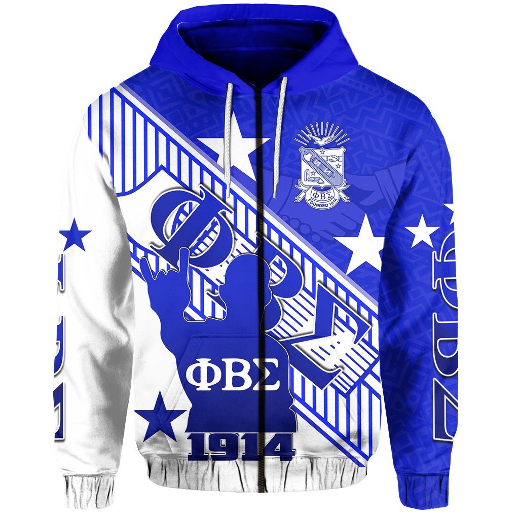 Phi Beta Sigma Zip Hoodie Crest Style Lt6