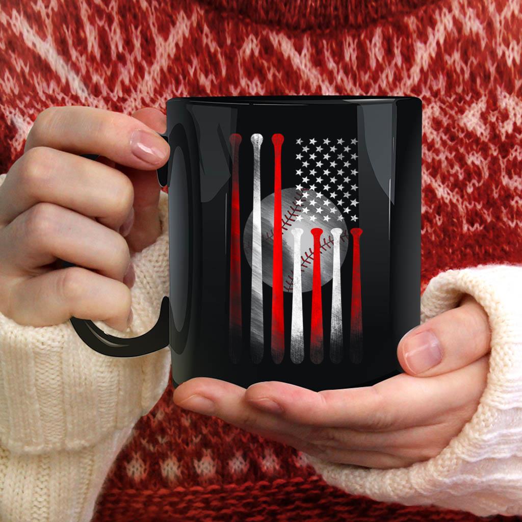 American Flag Vintage Baseball Flag Mug