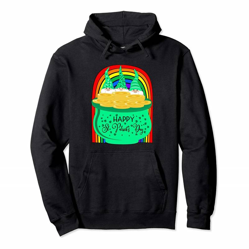 3 Cute Irish Gnomes Happy St. Patrick’s Day Rainbow Pullover Hoodie