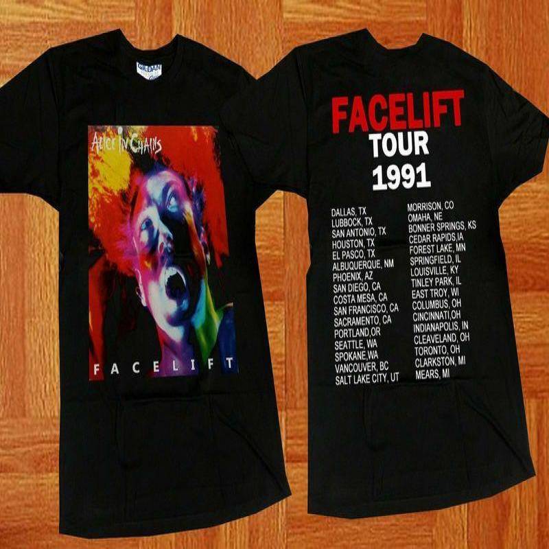 New Vtg 1990 Alice In Chains Facelift Tour Band Rock T-Shirt