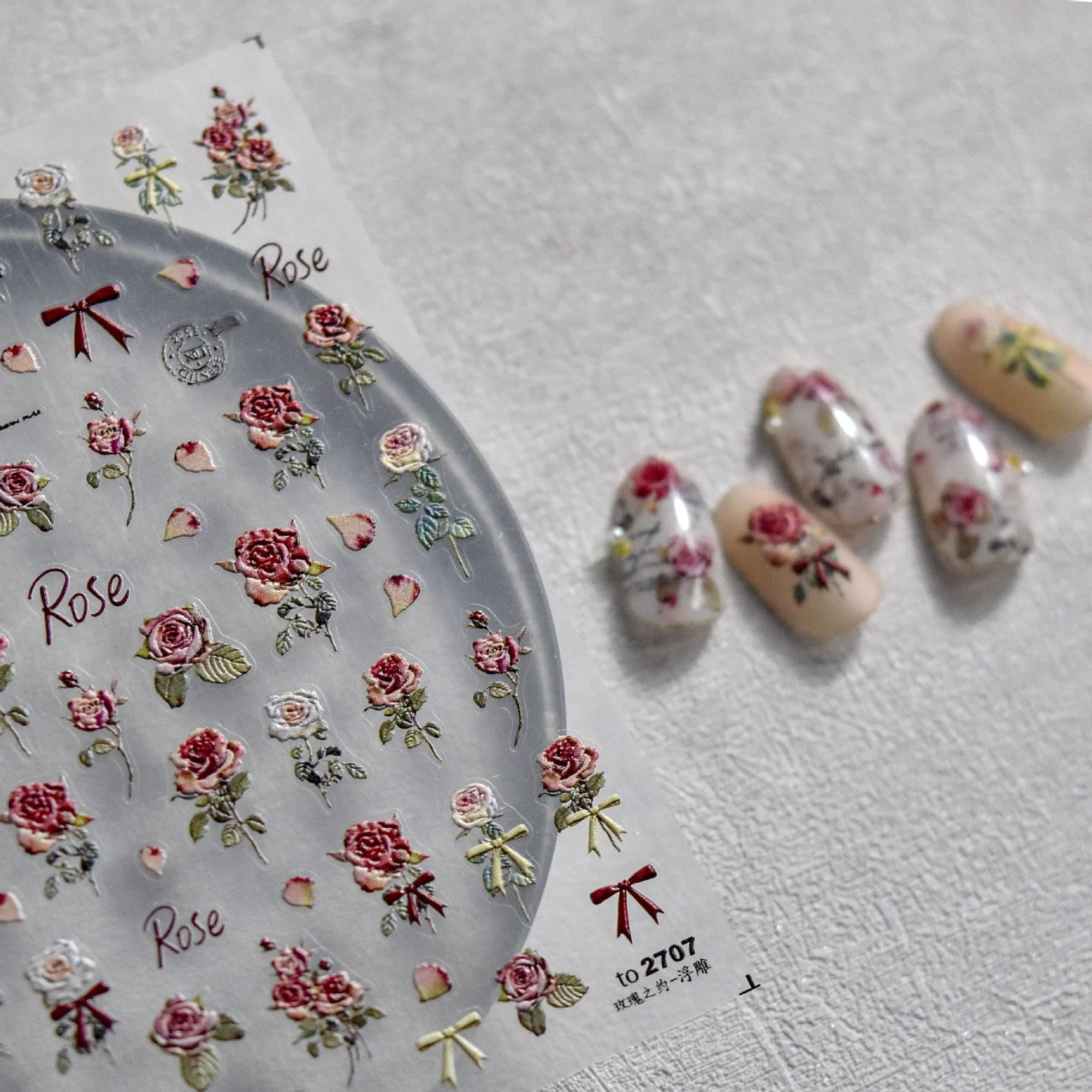 Red Rose Nail Stickers, Rose Nail Decals, Floral Nail Stickers, Flower Nail Decals, Spring Nail Art, DIY Nails