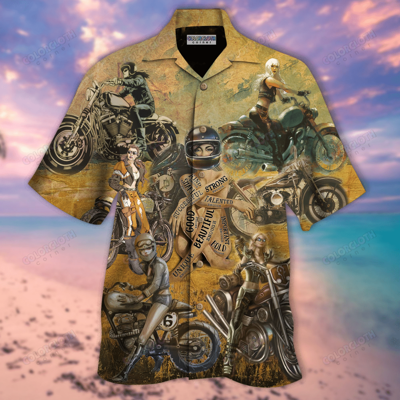 Vintage Motocycle Girl Unisex Hawaii Shirt Ha80842