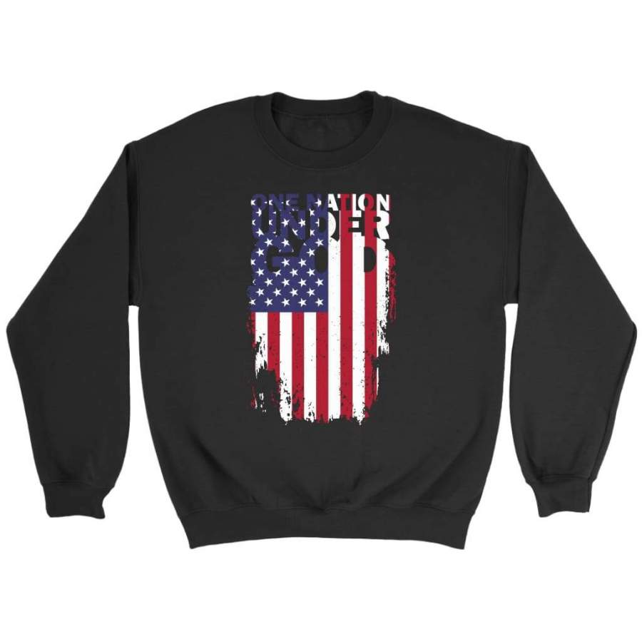 One nation under God and American flag sweatshirt