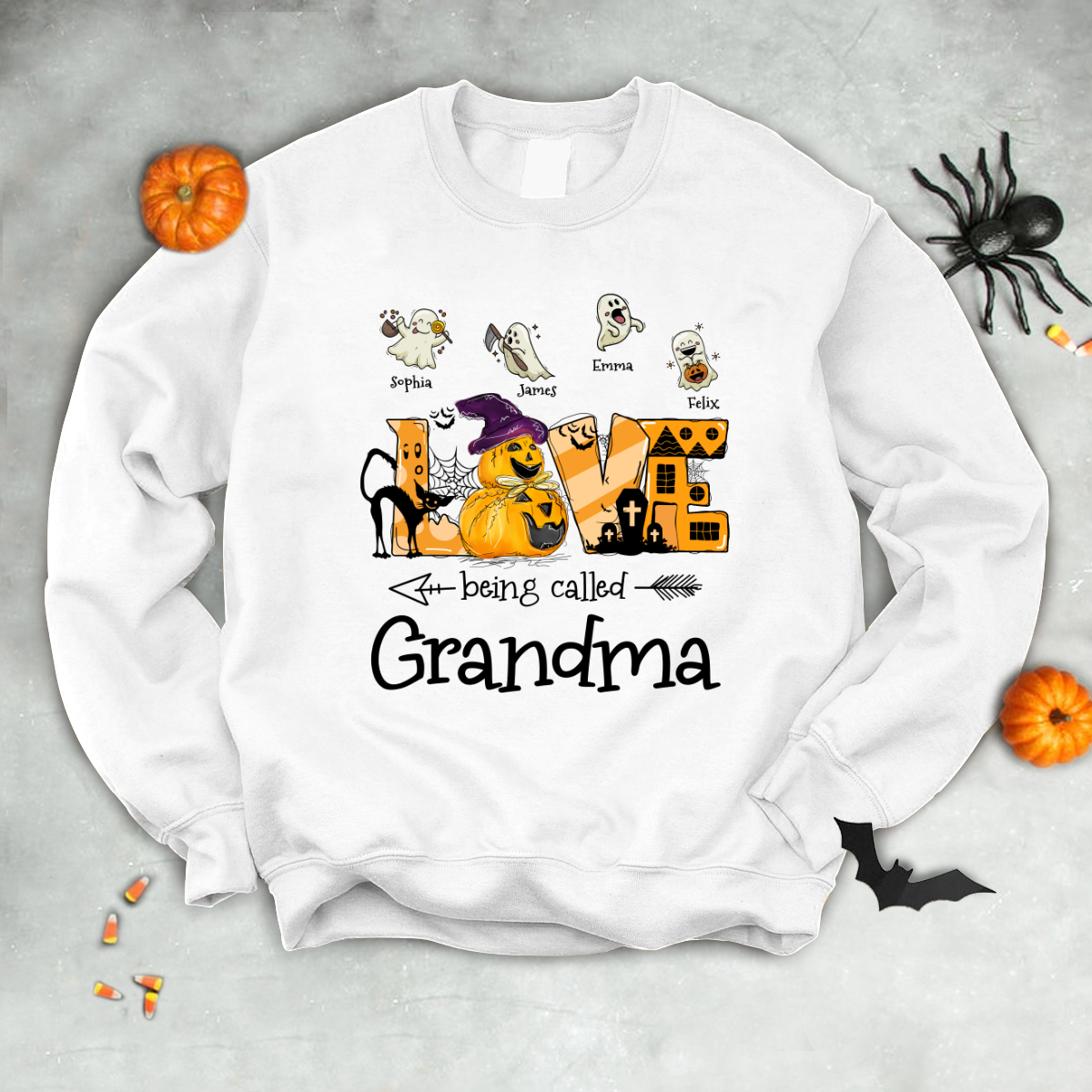 Halloween Shirt, Personalized Love Being Called Grandma Sweatshirt Women