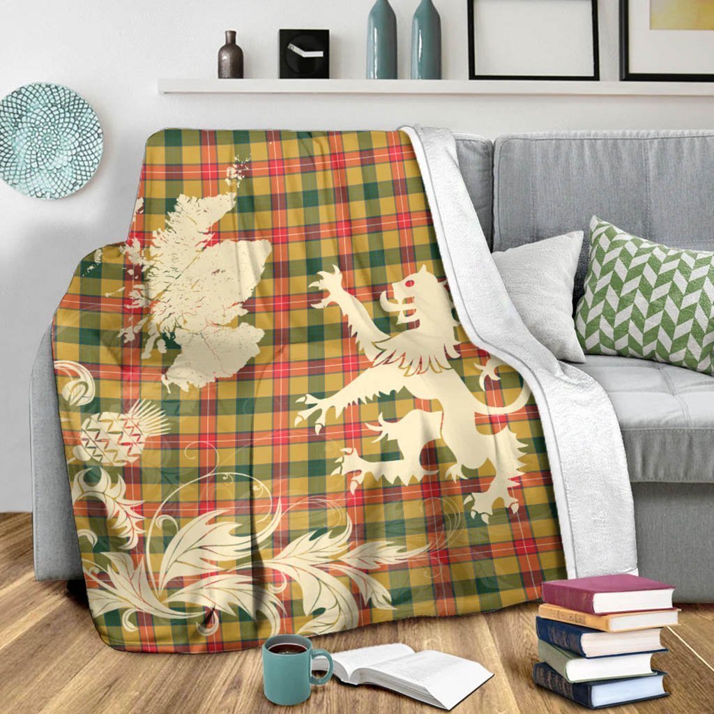 Tartan Blanket Baxter Tartan Scotland Lion Thistle Map Plaid Blanket