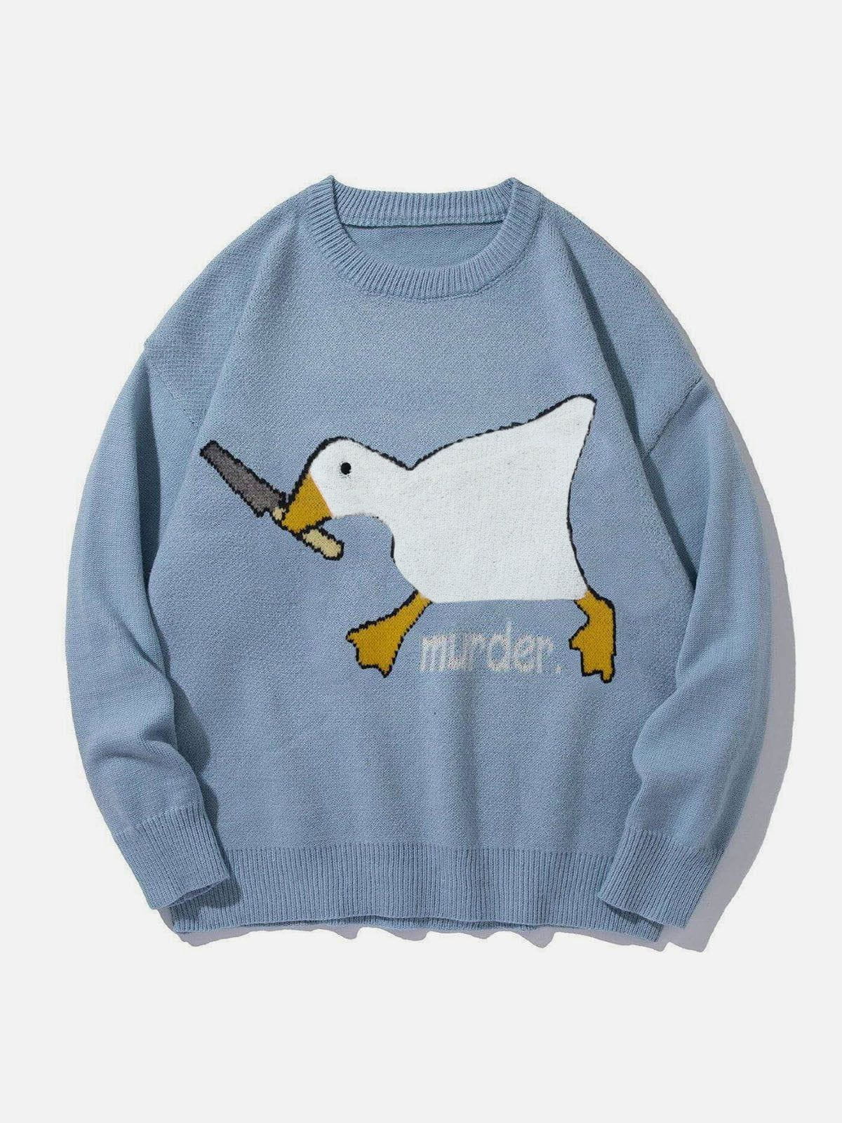 Talishko™ – Cute Murder Goose Pattern Knit Sweater