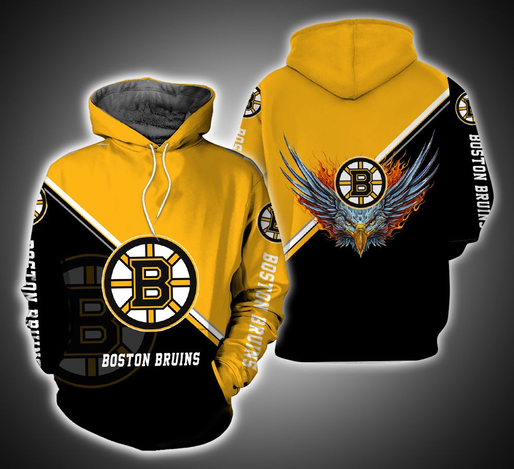 Boston Bruins Fire Eagle 3D Print Hoodie