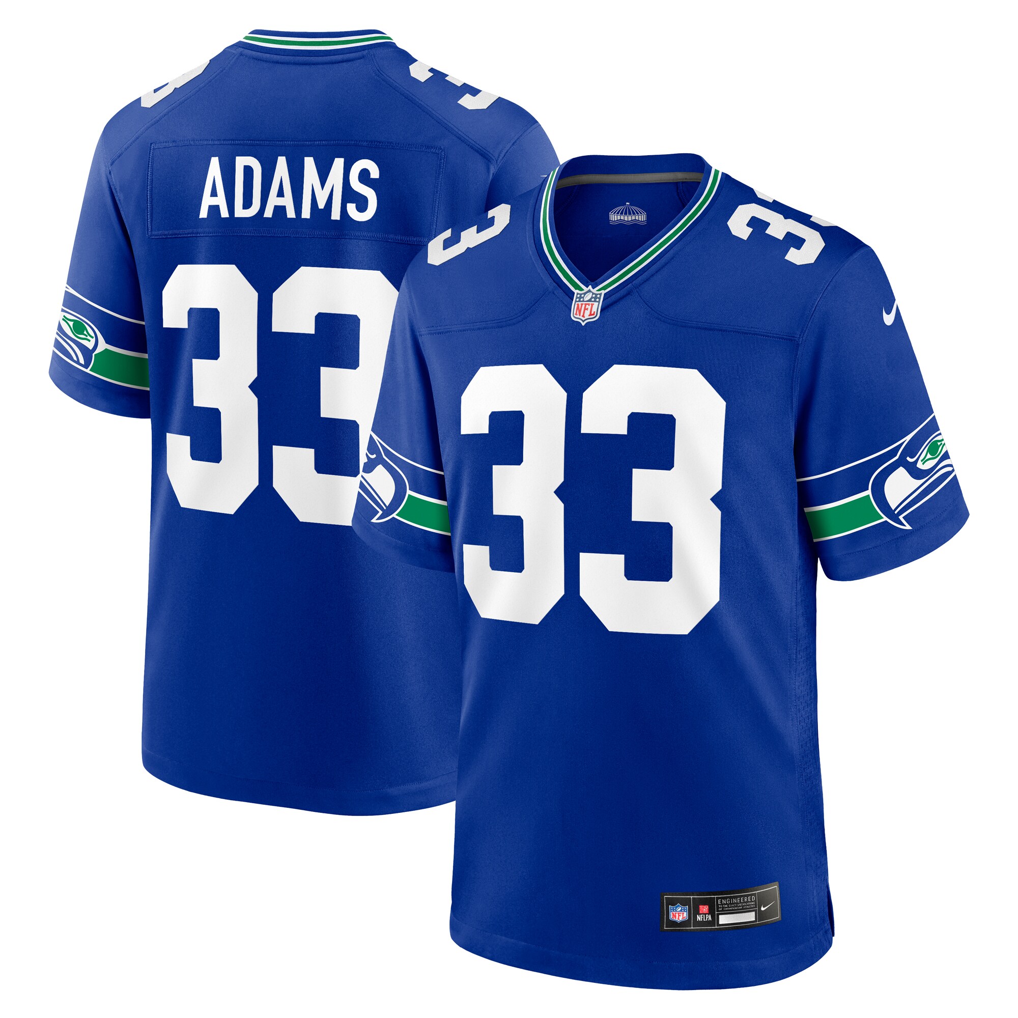 Men’s Seattle Seahawks Jamal Adams Royal Throwback Player Game Jersey