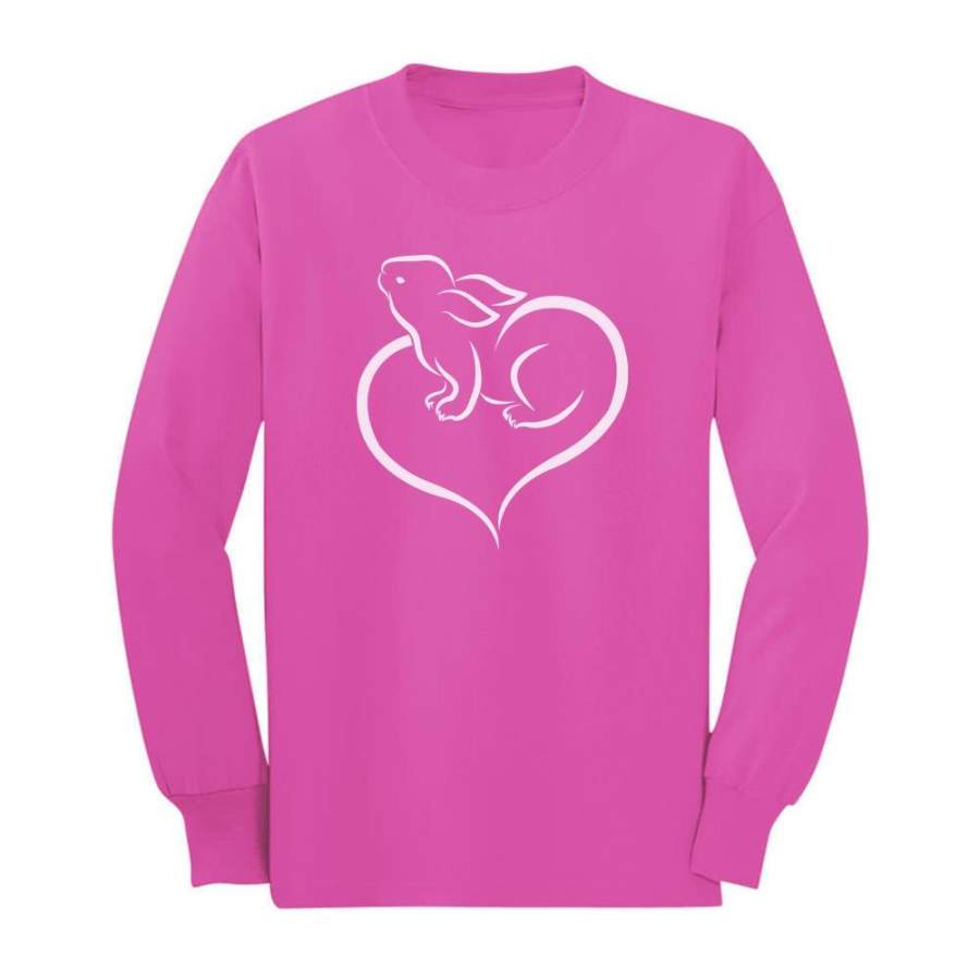 Love Heart Bunny Toddler/Kids Long sleeve T-Shirt