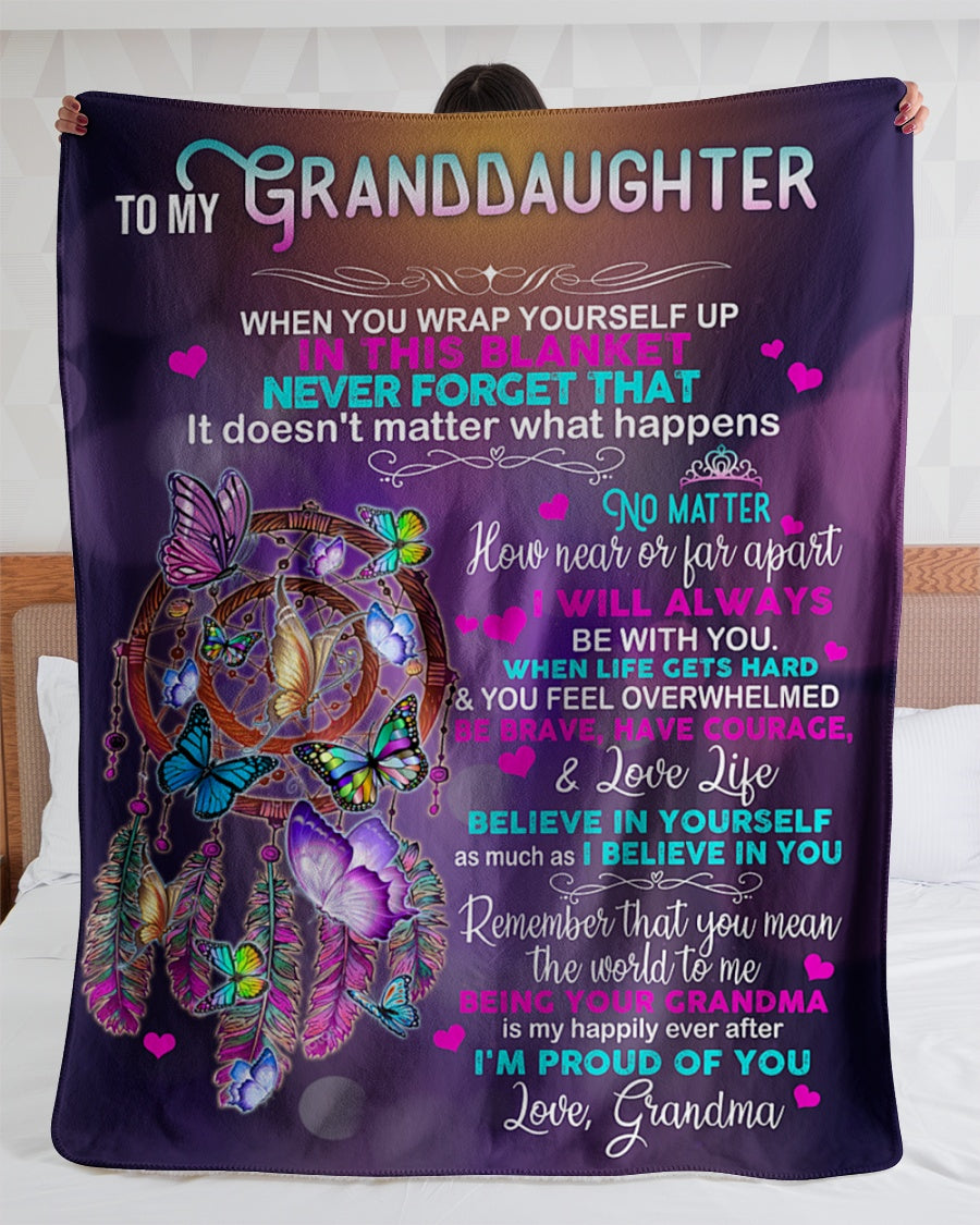 To My Granddaughter When You Wrap Yourself Up In This Blanket Gift For Granddaughter From Grandma Home Decor Bedding Couch Sofa Soft And Comfy Cozy