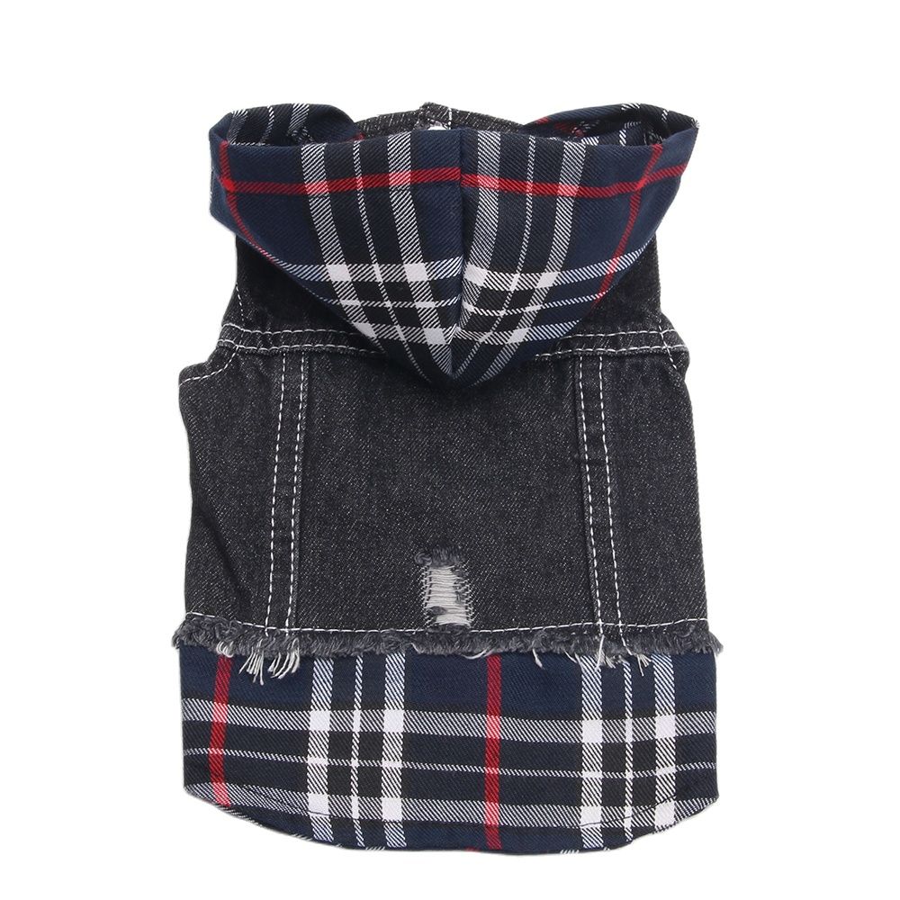 Dogs and Cats Jacket Denim Vest Pet Jeans Plaid Hat Jacket Puppy Spring/Autumn Clothes Apparel alx