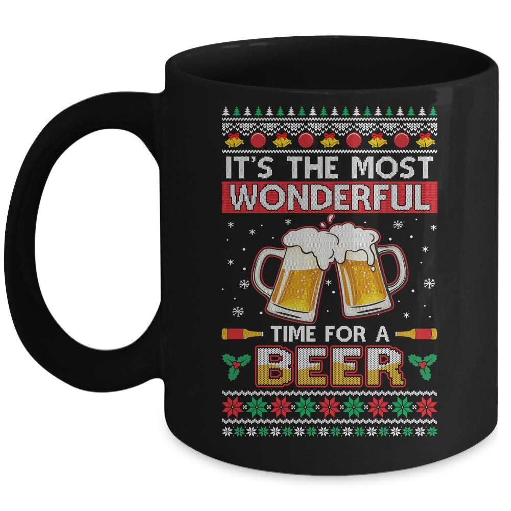 Wonderful Time For A Beer Ugly Christmas Xmas Mug