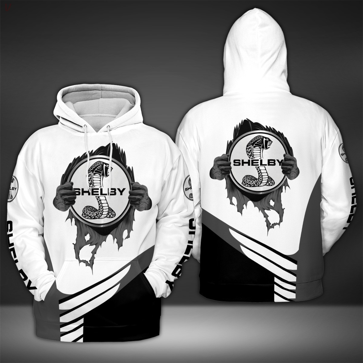 B&W Crack Shelby Snake Hoodie 3D – Joggers #V