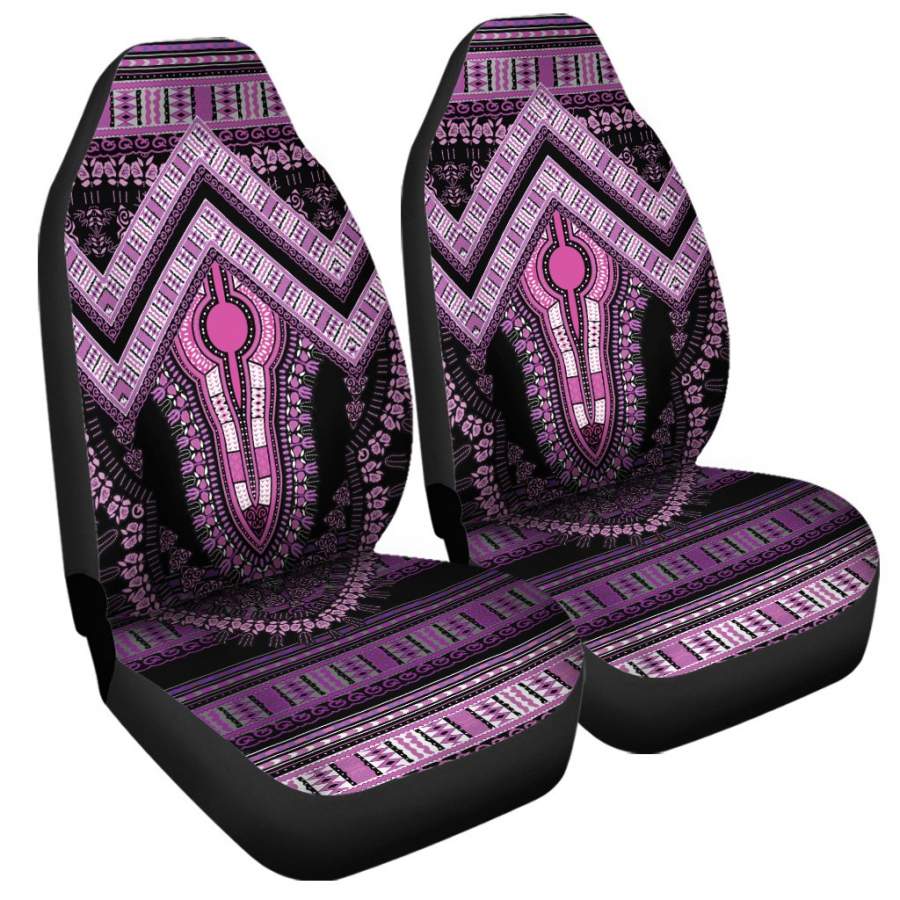 Purple And Black African Dashiki Print Universal Fit Car Seat Covers