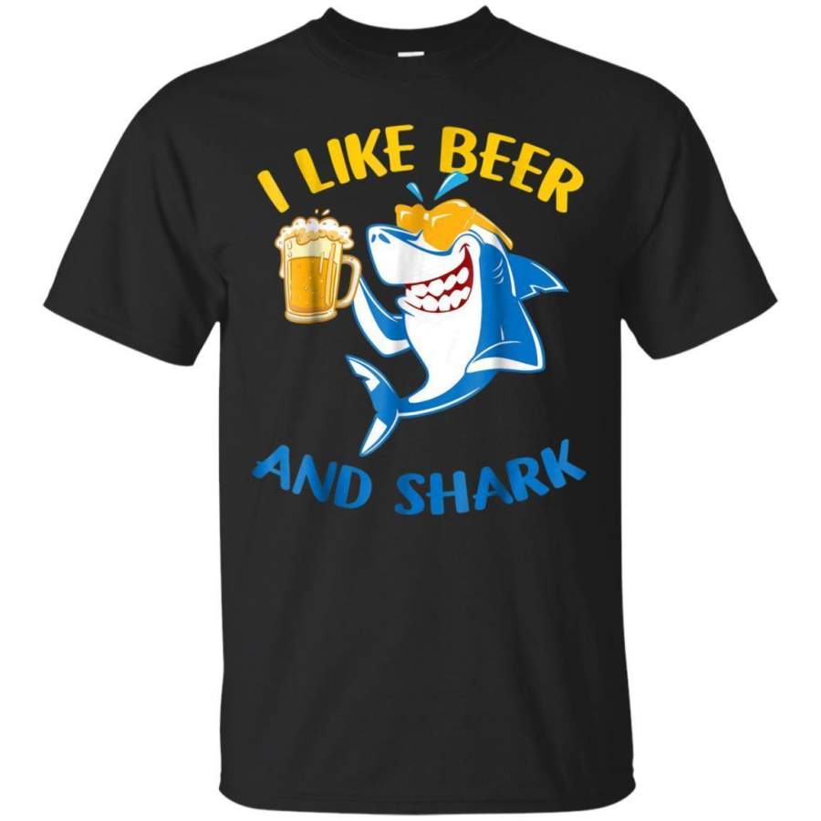 AGR I Like Beer And Shark Shirt Beer And Shark Lovers Gift Tee Jaq T-shirt