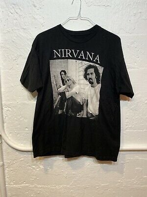 Vintage Style Nirvana Band T Shirt  S ? Rare Grunge Black 8875