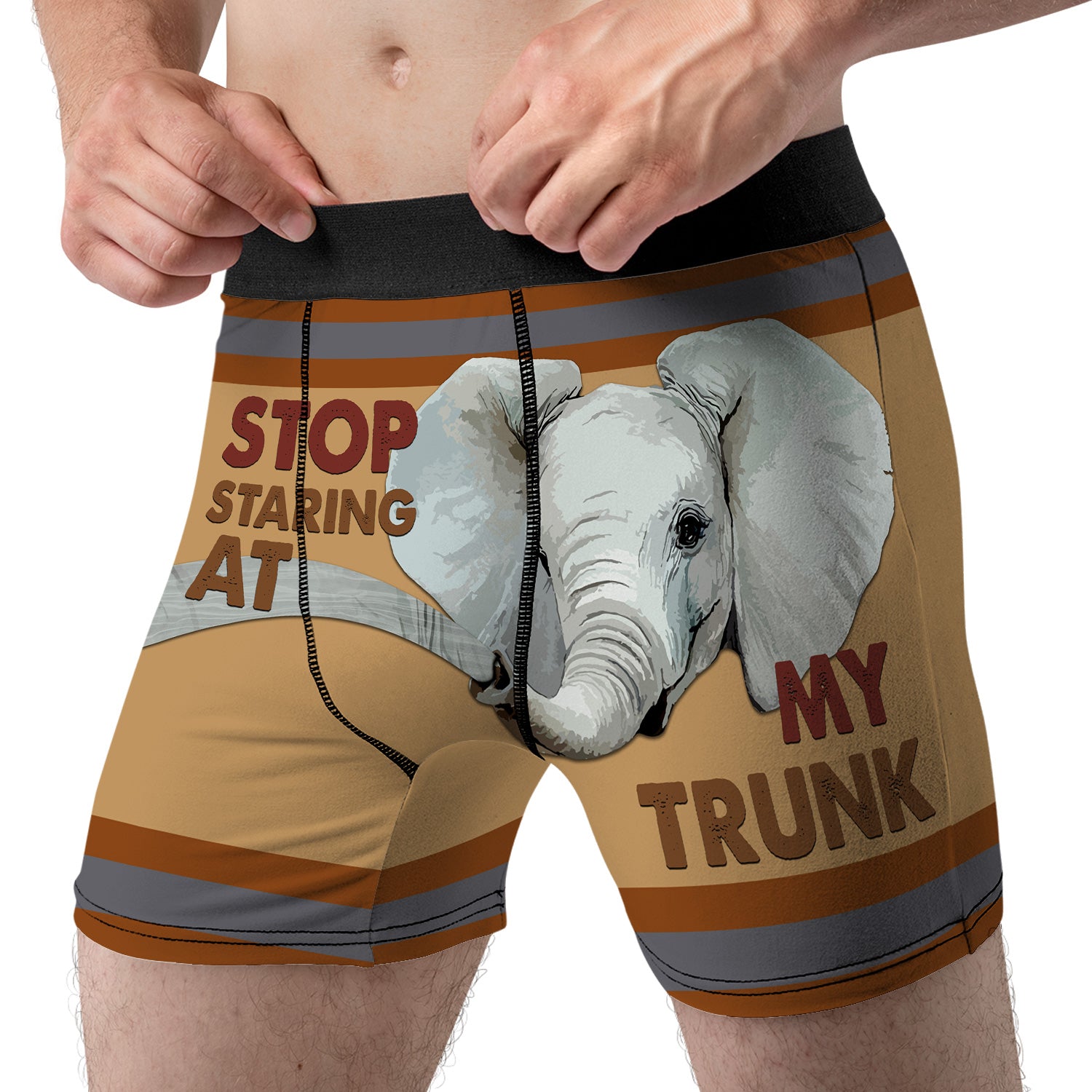 Stop Staring At My Truck Elephant All Over Print Men’S Boxer Brief