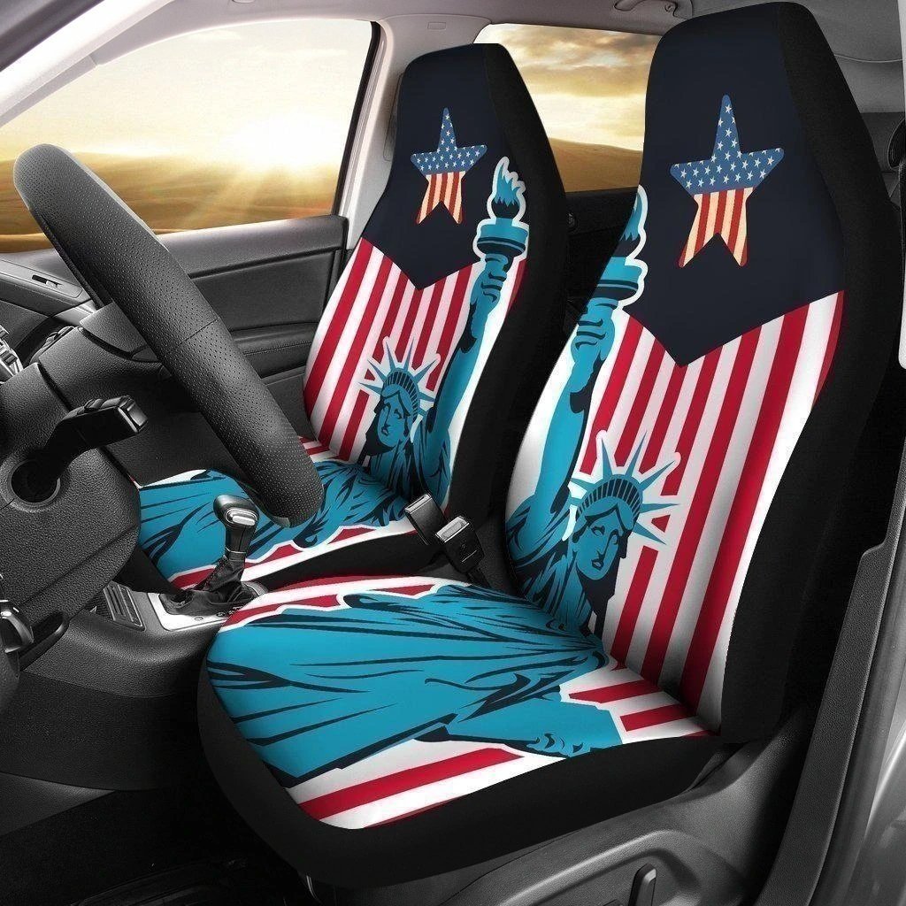 American Flag Car Seat Covers Custom Statue Of Liberty Car Decoration