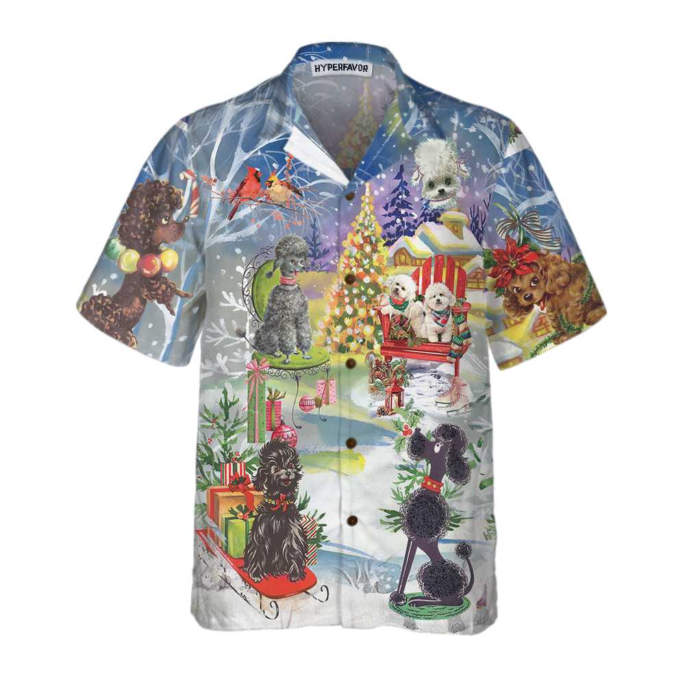 Poodle Through The Snow Hawaii Lover Hawaii Aloha Shirt For Dog Ha106045