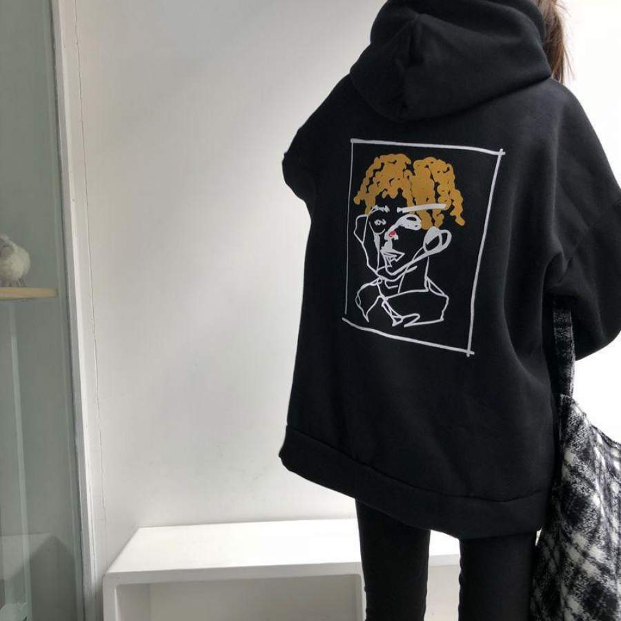 Vintage Face Back Print Hoodie