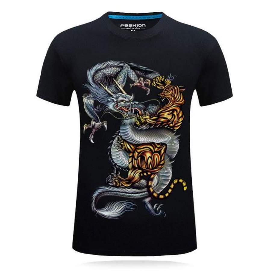 Men Hip Hop Summer Animals Print T Shirt