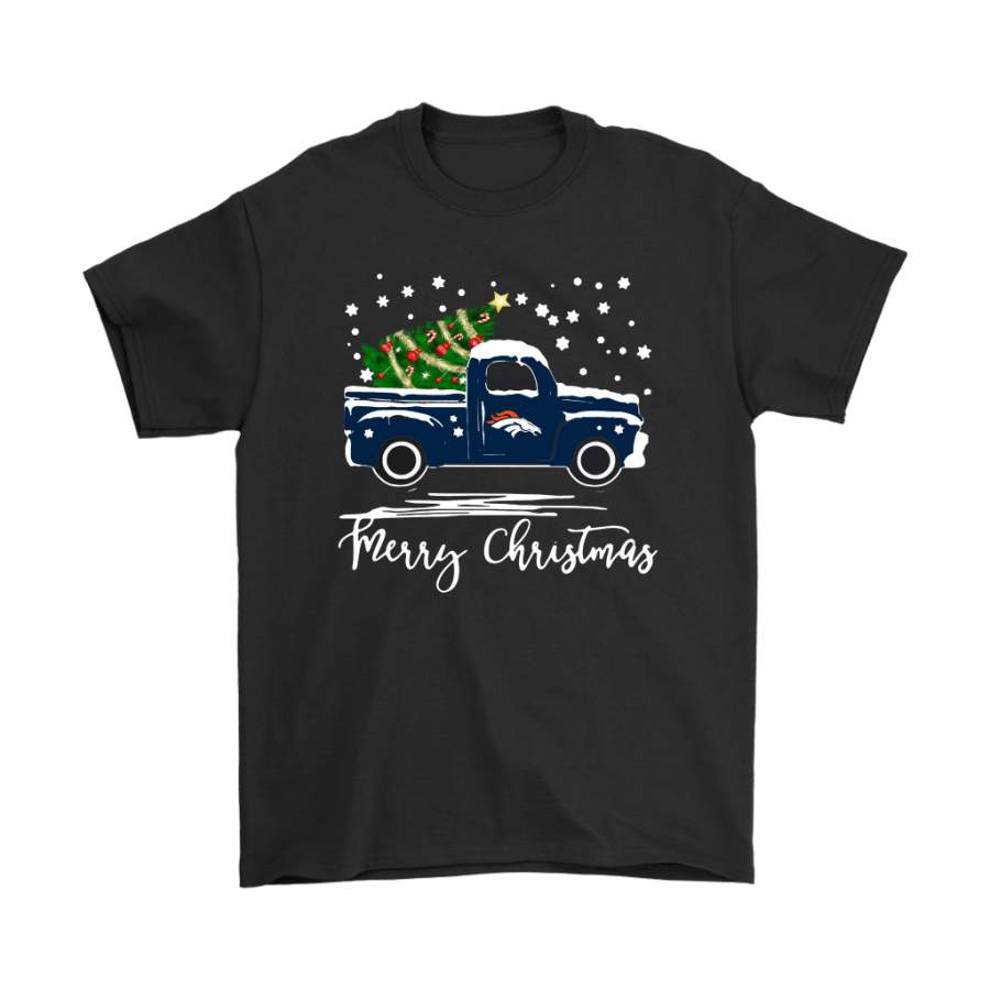 Denver Broncos Car With Christmas Tree Merry Christmas Shirts