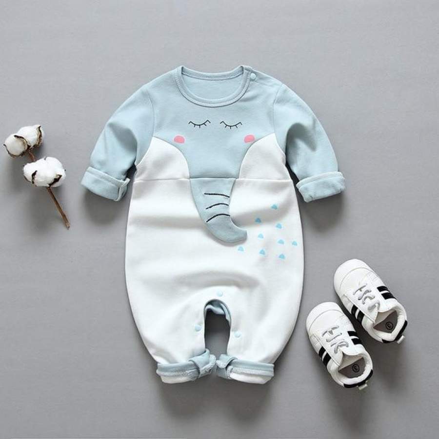 Newborn Baby Rompers Long Sleeve 3D Elephant Clothes