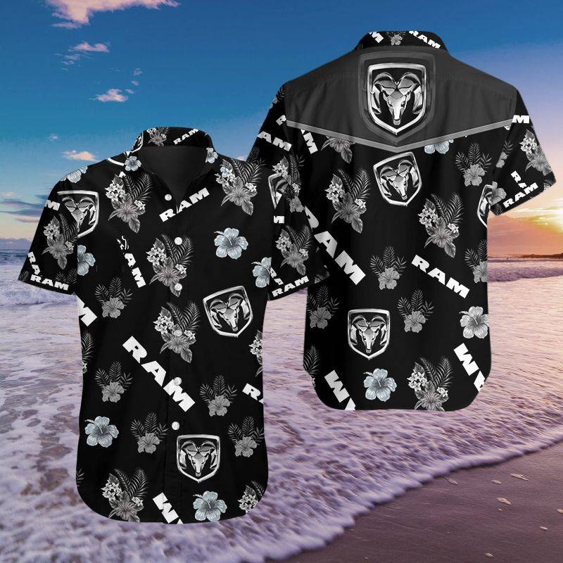 3D All Over Printed Dodge RAM DVT HAWAIIAN Shirts Ver 1 (Black)