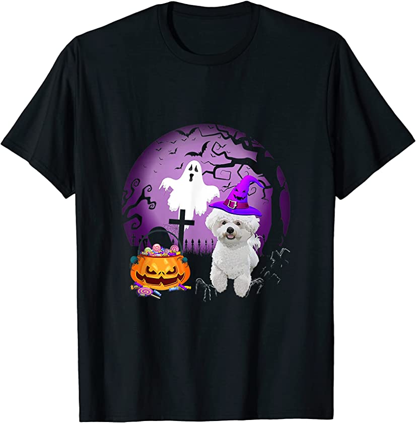 Bichon Frise Dog Candy Pumpkin Halloween Lover T-Shirt