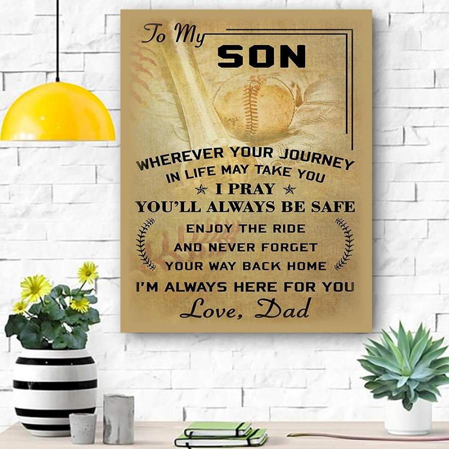 BASEBALL POSTER - DAD SON - WHEREVER YOUR JOURNEY_result - Matte Canvas