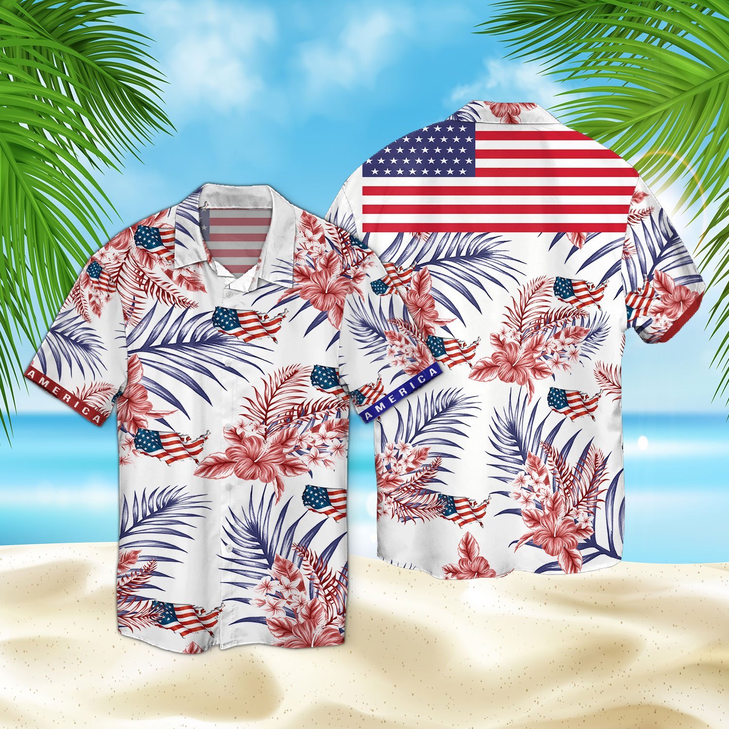 America Red White And Bless Hawaiian Shirt Ha69639