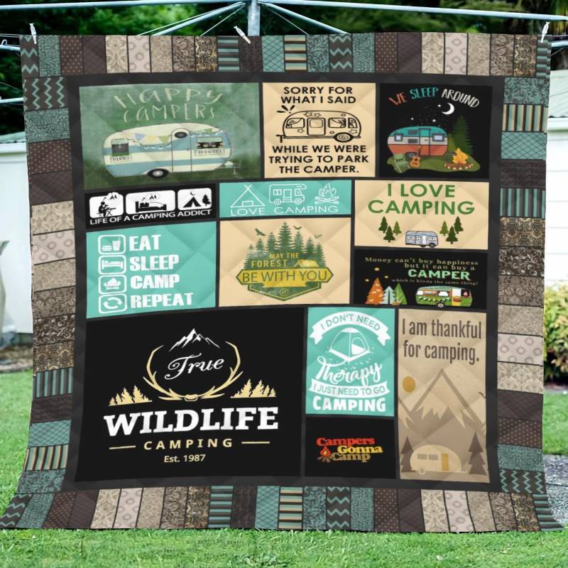 A Special Gift for fans –  LL – True Wild Life Camping quilt blanket