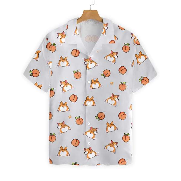 Corgi Butt And Peaches Seamless Dog Ass Hawaii Shirt Ha32310