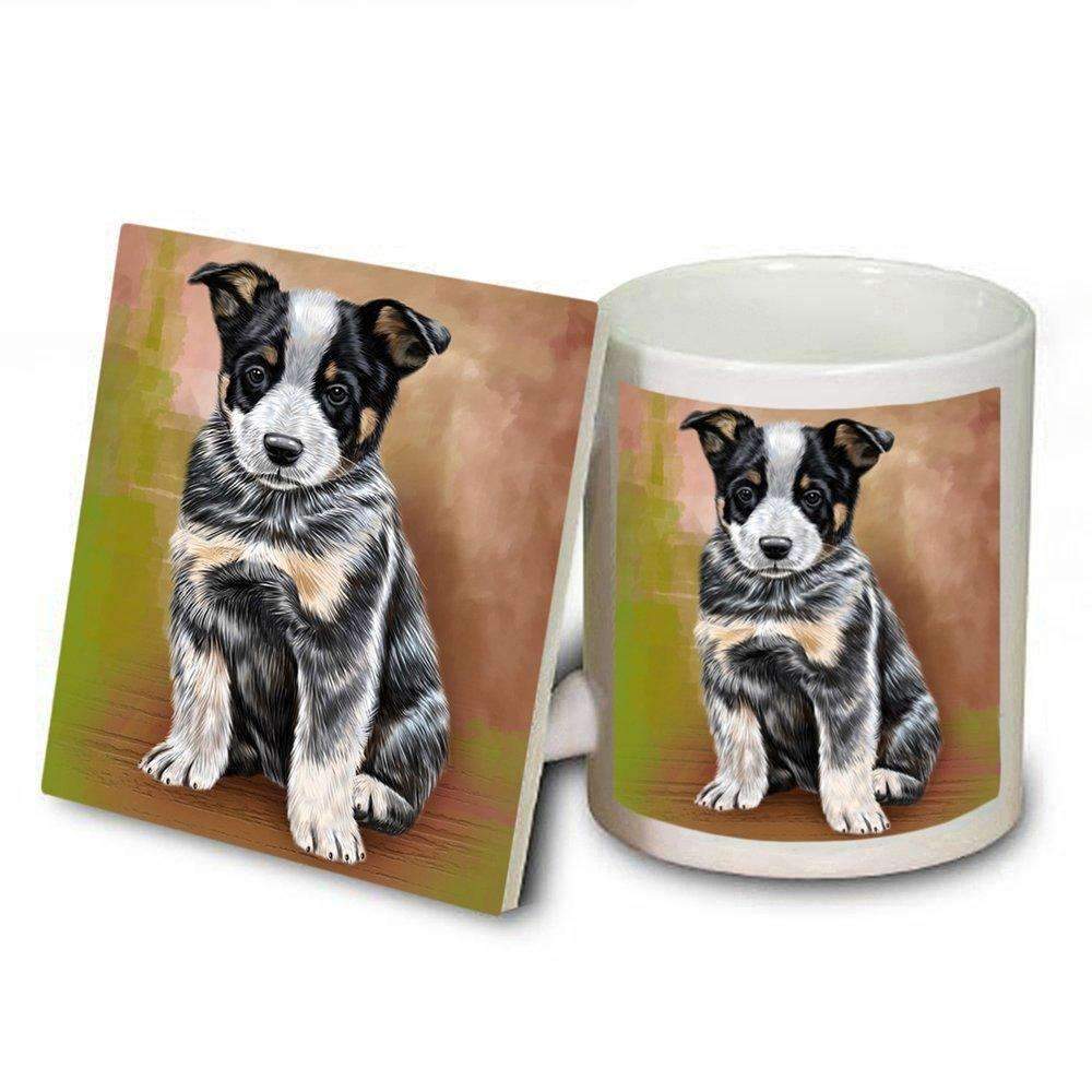 Australian Cattle Puppy Dog Mug And Coaster Set