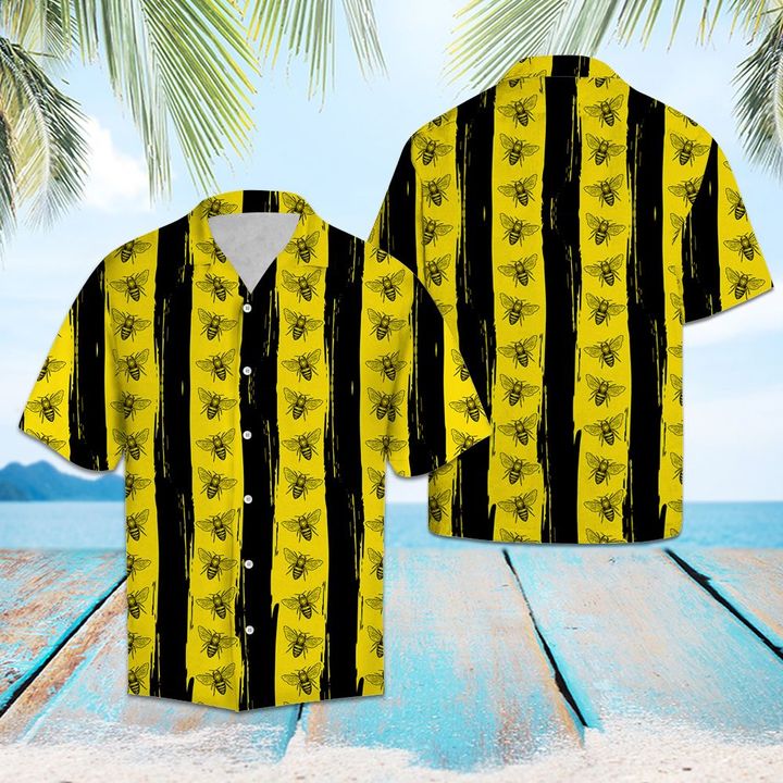 Bee Color Hawaiian Shirt Summer Button Up For Men, Women, Couple