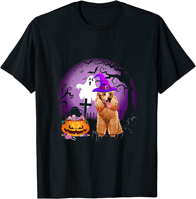 Poodle Dog Candy Pumpkin Halloween Lover T-Shirt