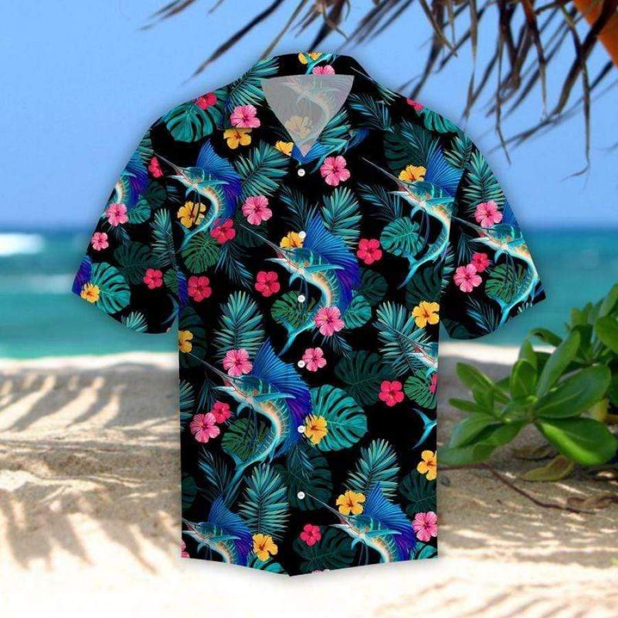 Sailfish Hibiscus Tropical Hawaiian Shirts – Jamestees Store