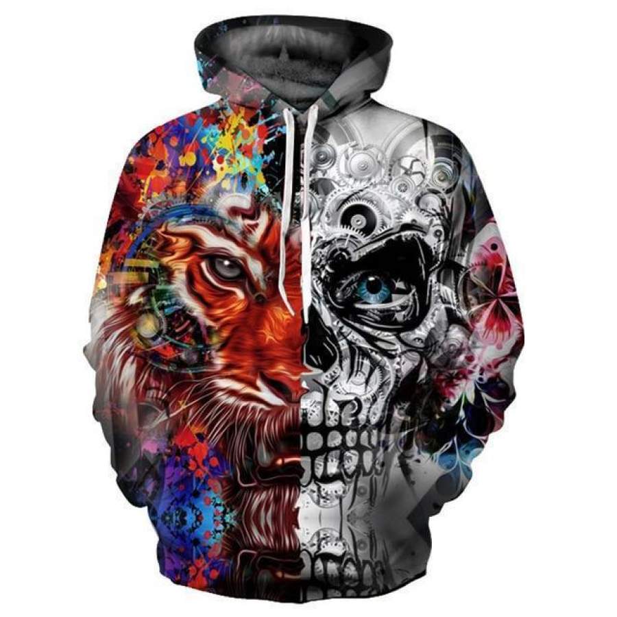 3d Sweatshirts Print Skulls and Tiger