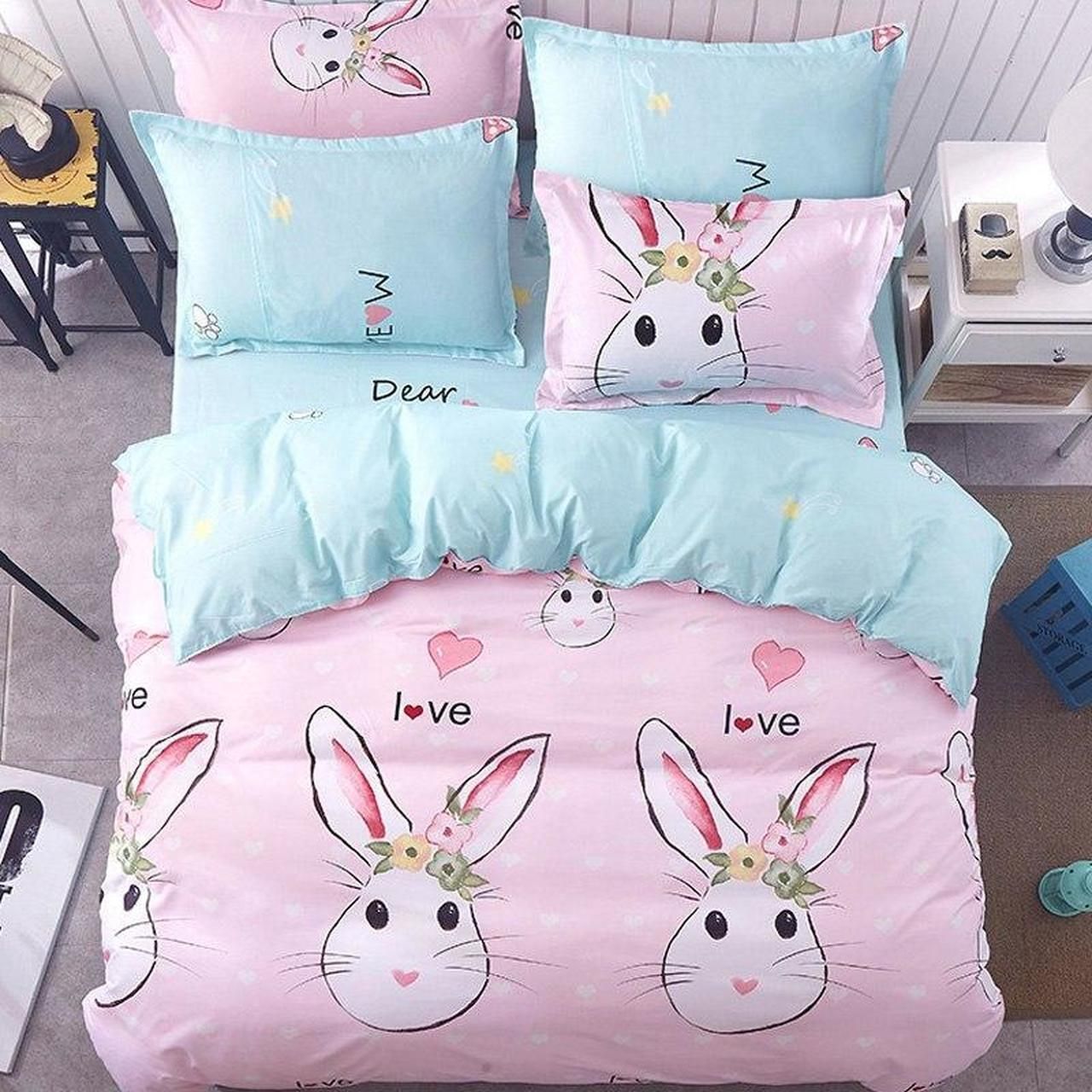 Pink Bunny Bedding Set Duvet Cover X Amp Pillow Cases