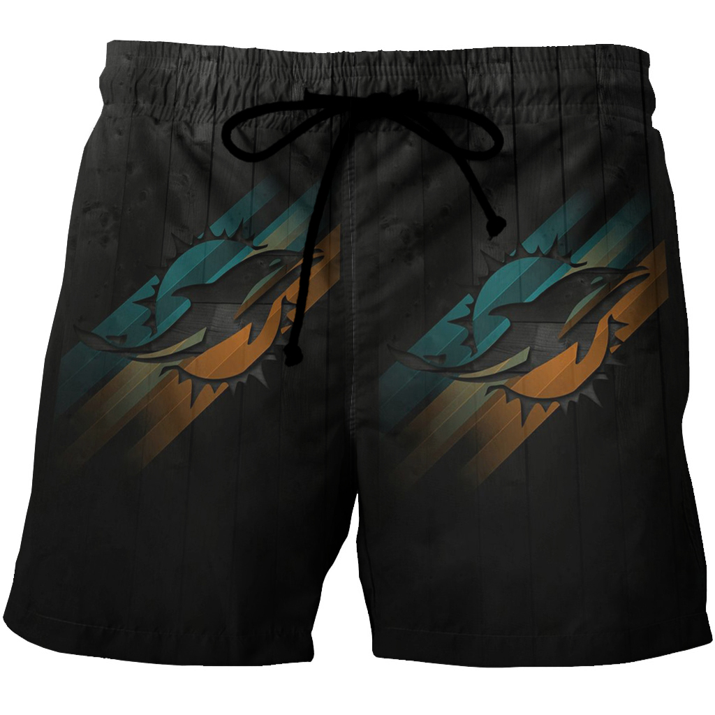 Miami Dolphins Logo Art 7 3D All Over Print Summer Beach Hawaiian Short