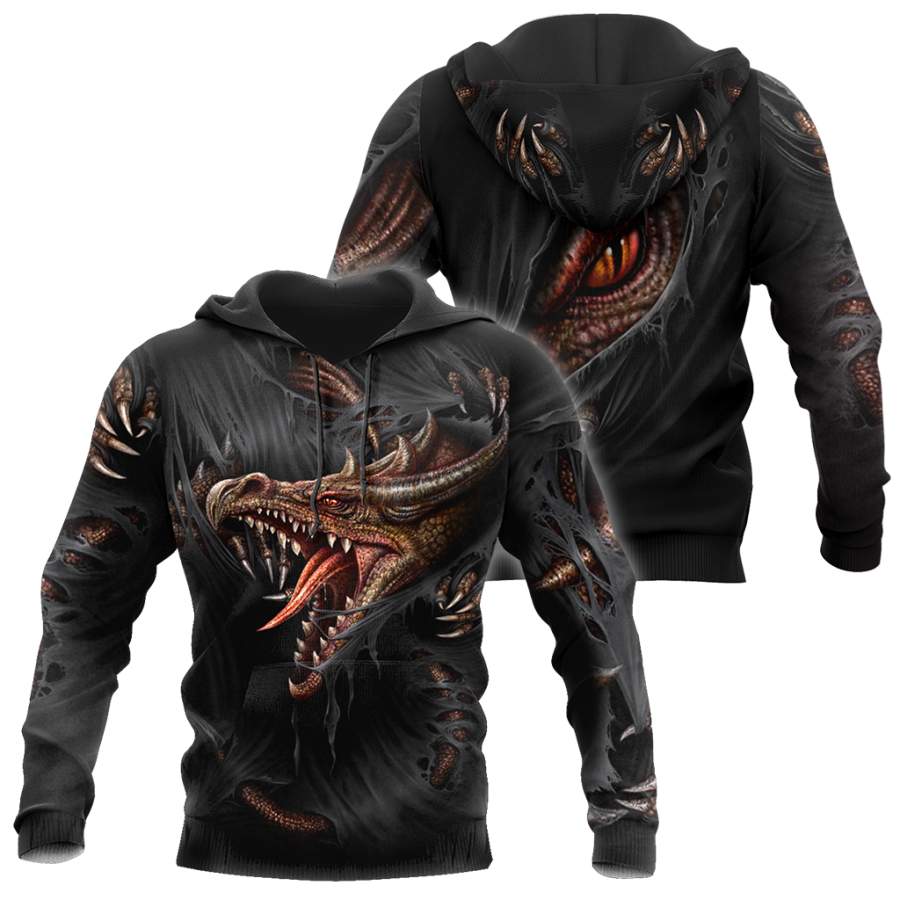 3D Armor Tattoo and Dungeon Dragon Hoodie Pi150104