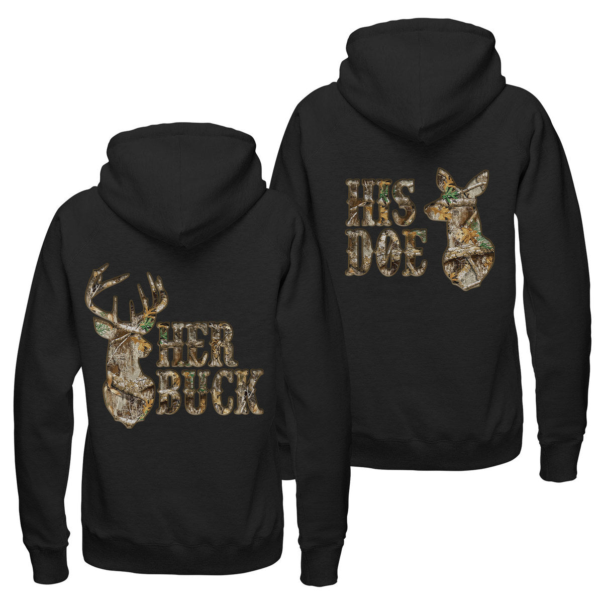 Her Buck His Doe Hoodie, His And Hers Sweatshirts, Deer Hunting Hoodie, Matching Couple Hoodies, Valentine’S Day Outfits