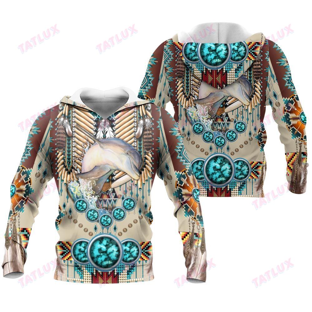 Native Wild Animal Dolphin 3D All Over Printed Shirt, Sweatshirt, Hoodie, Bomber Jacket Size S – 5Xl